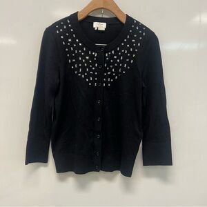 Kate Spade embellished 3/4 sleeve cashmere blend cardigan S